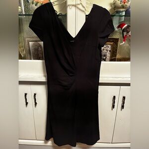Banana Republic Classic Black Knit Short-sleeve V-Neck Midi Dress 4